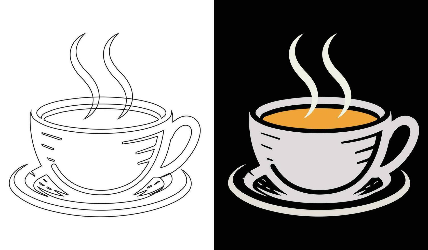 Clásico té y café taza conjunto vector imagen. dibujos animados Clásico taza para té colección con dibujado a mano flores, hojas, y rayas en tazas y tazas para un Inglés tarde té ceremonia fiesta o desalmuerzo.