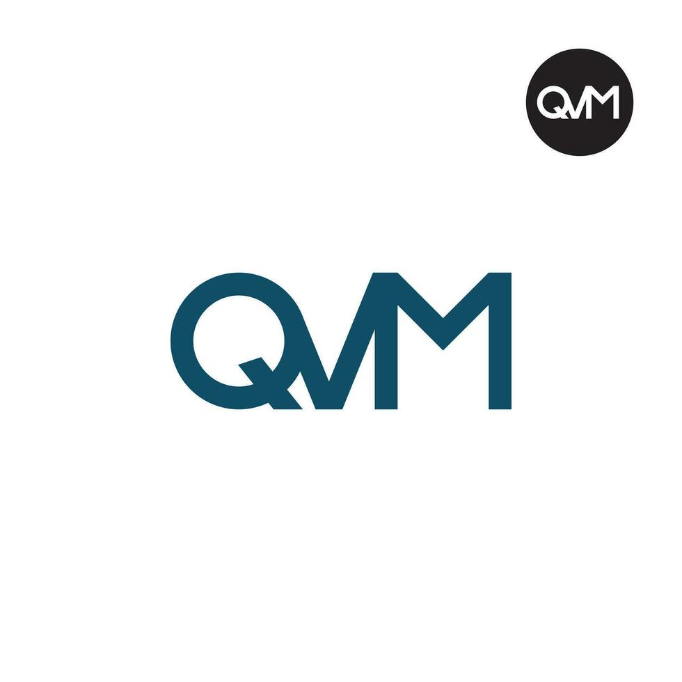 Letter QVM Monogram Logo Design vector