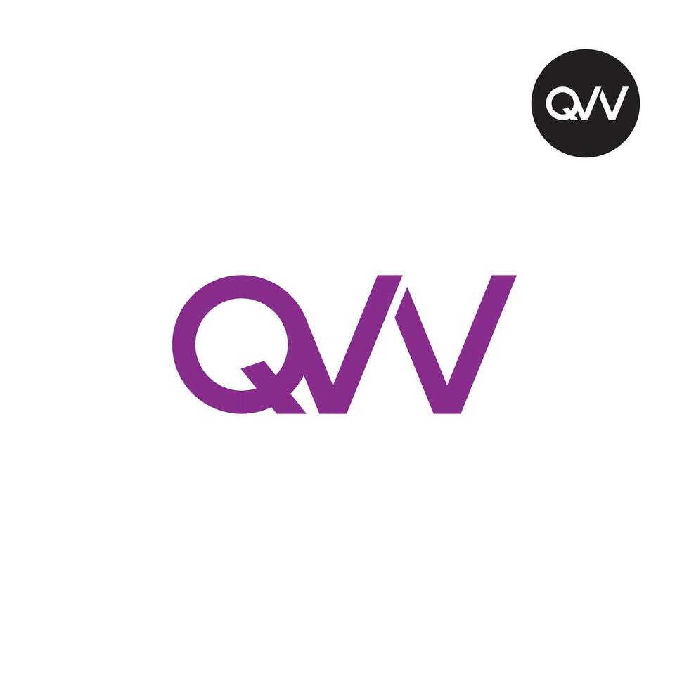 Letter QVV Monogram Logo Design vector