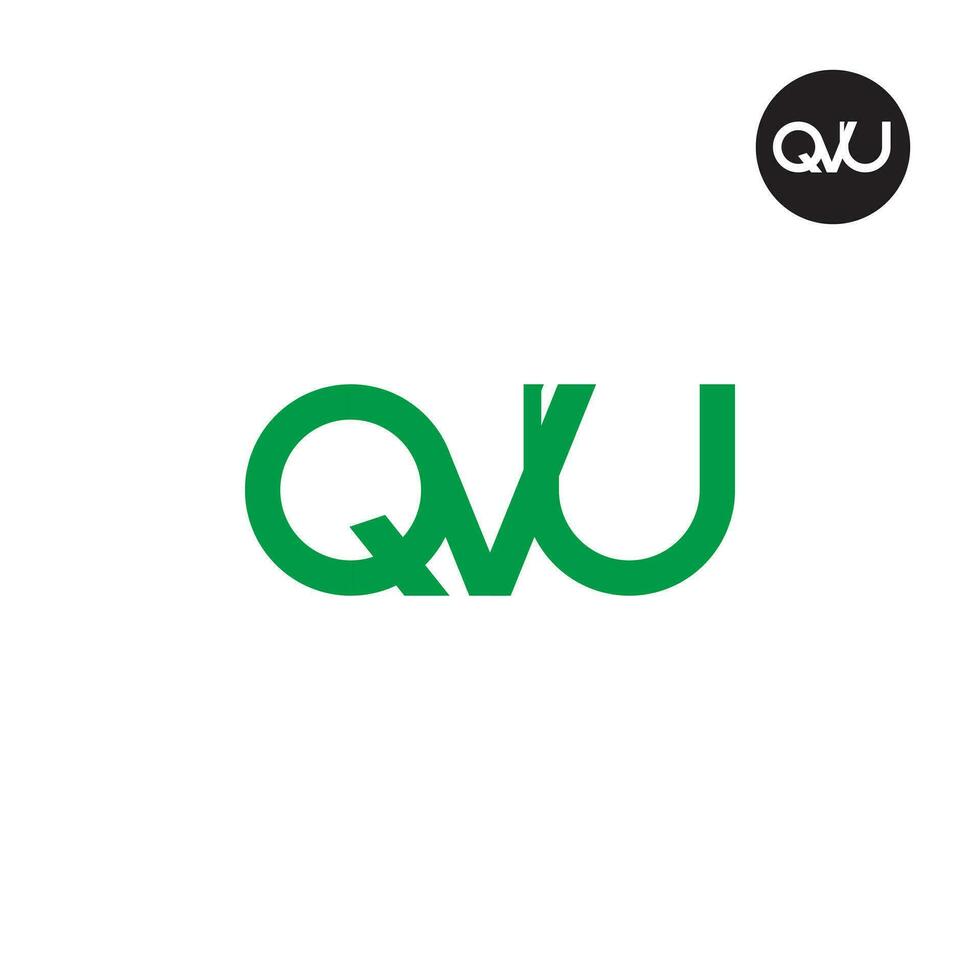 Letter QVU Monogram Logo Design vector
