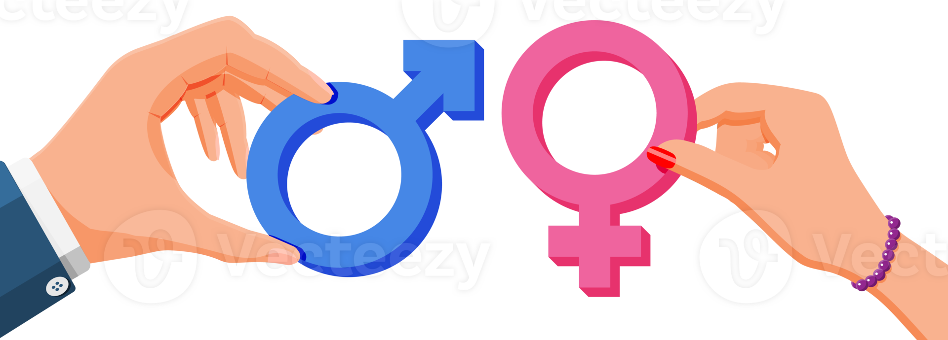 Pink and blue gender symbol png