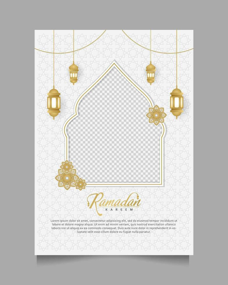 Elegant Ramadan Kareem Background, for poster, frame concept, flyer, poster. vector