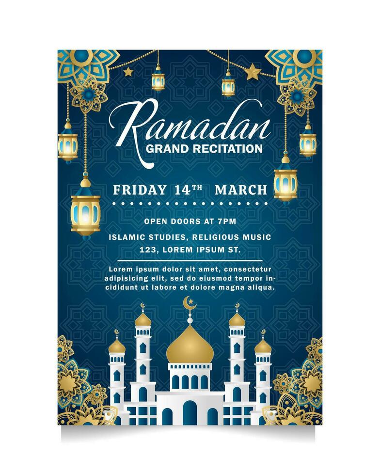 ramadan celebration vertical poster template vector