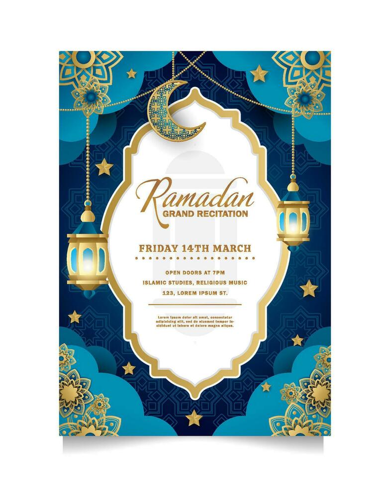 ramadan celebration vertical poster template vector