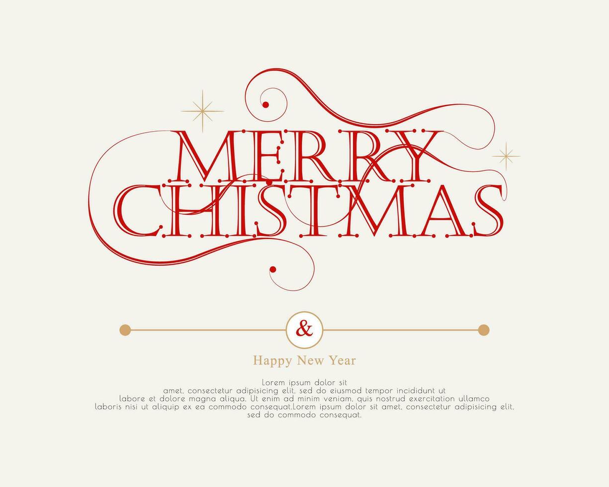 elegante alegre Navidad y contento nuevo año. letras diseño tarjeta modelo vector