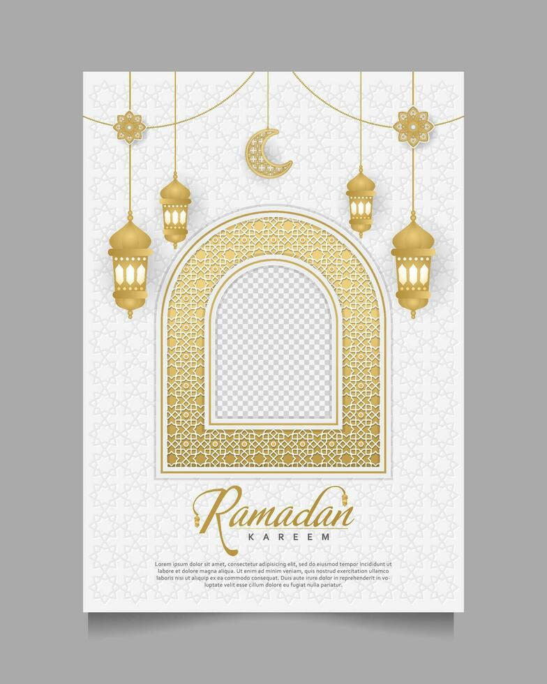 Elegant Ramadan Kareem Background, for poster, frame concept, flyer, poster. vector