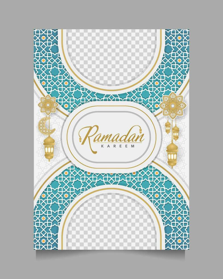 Elegant Ramadan Kareem Background, for poster, frame concept, flyer, poster. vector