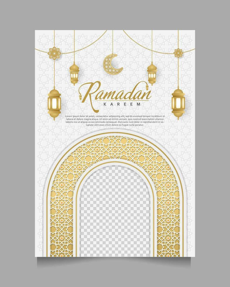 Elegant Ramadan Kareem Background, for poster, frame concept, flyer, poster. vector