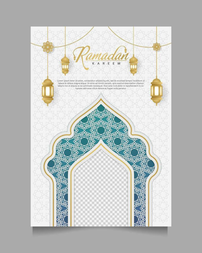 Elegant Ramadan Kareem Background, for poster, frame concept, flyer, poster. vector