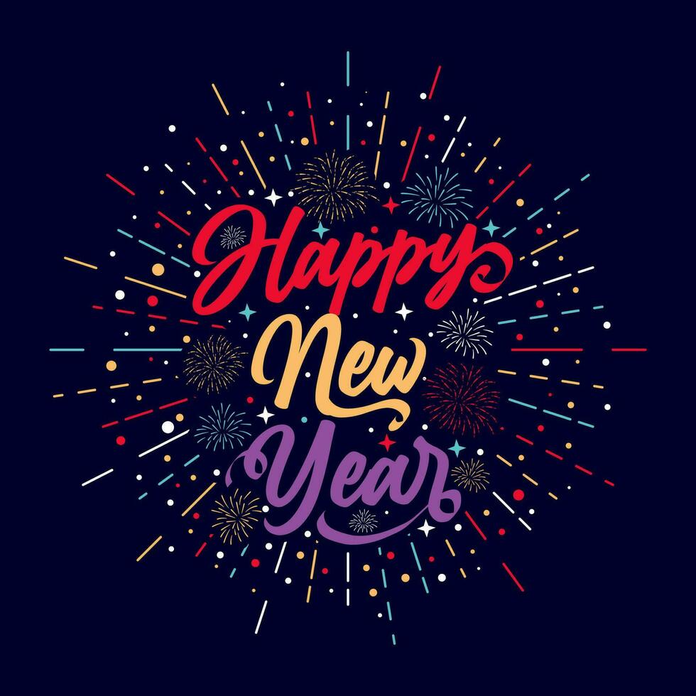 Happy Year 2024 typography text vector