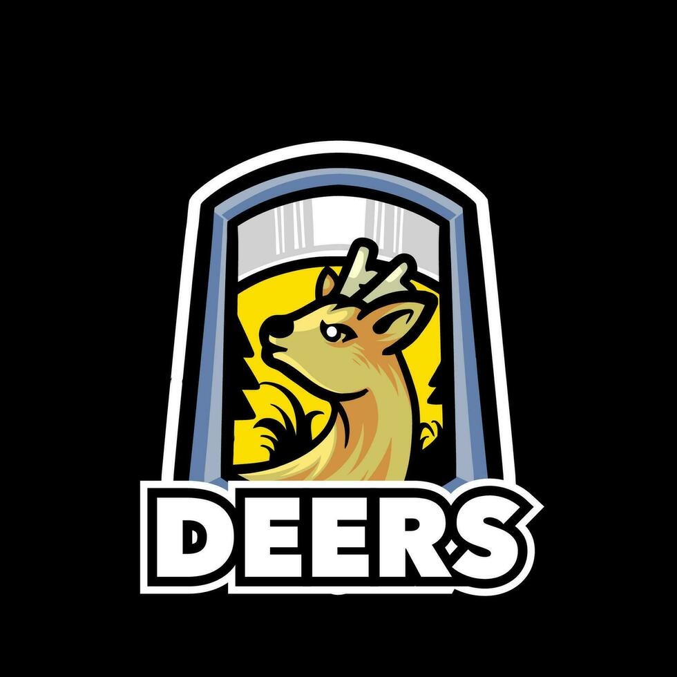 Deer mascot sport emblem badge logo template vector