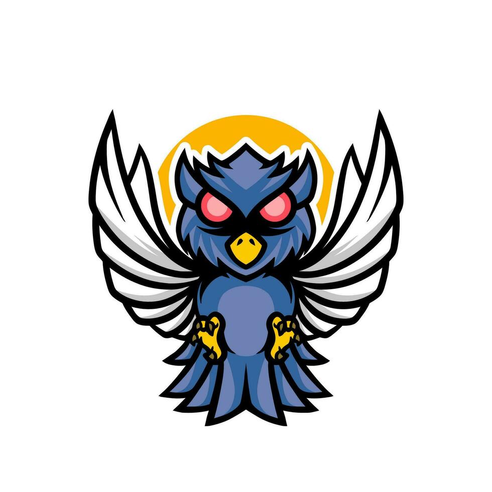 Cute owl mascot cartoon illustration vector