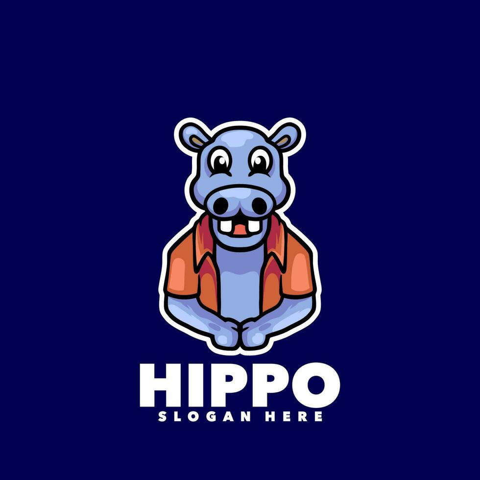 Hippo simple mascot logo vector