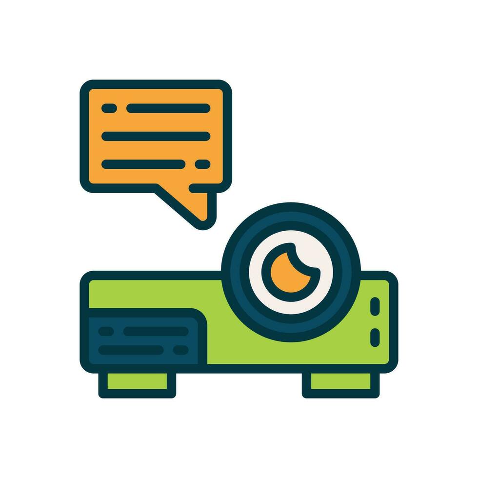projector icon. vector filled color icon for your website, mobile, presentation, and logo design.
