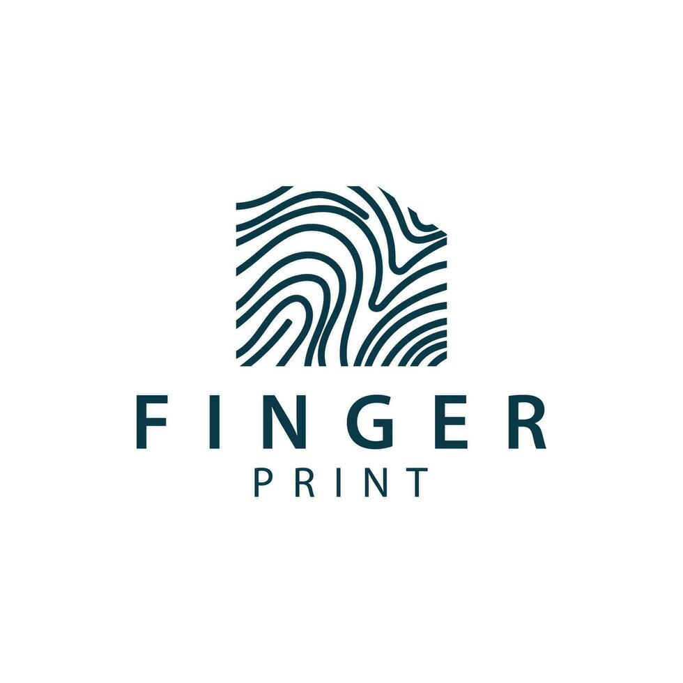 Simple and elegant modern identity fingerprint logo technology design for business branding vector