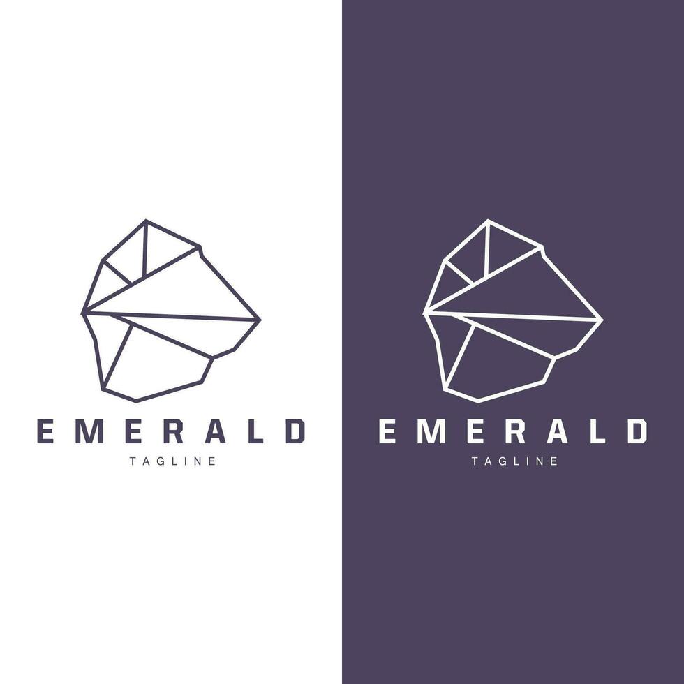 Gem Diamond Template Illustration Gemstone Logo Design Line vector