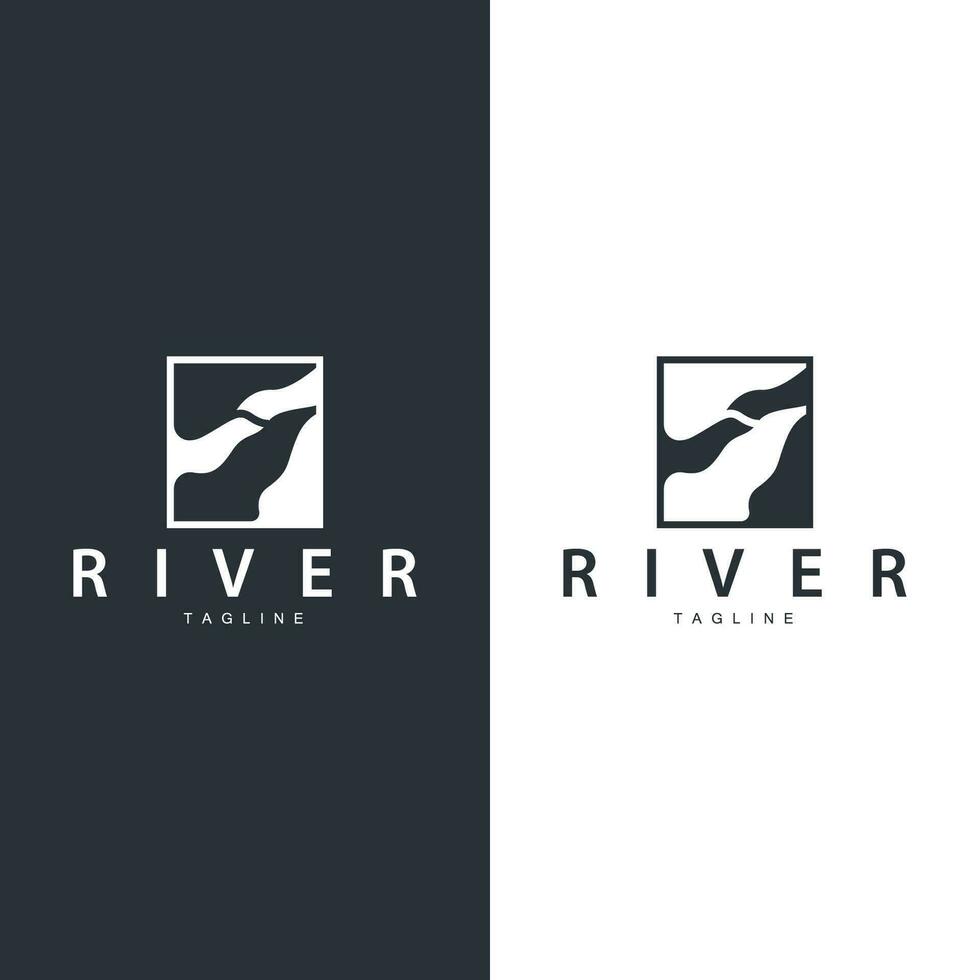River Logo Vector River Bank Mountain Design Agriculture Symbol ...
