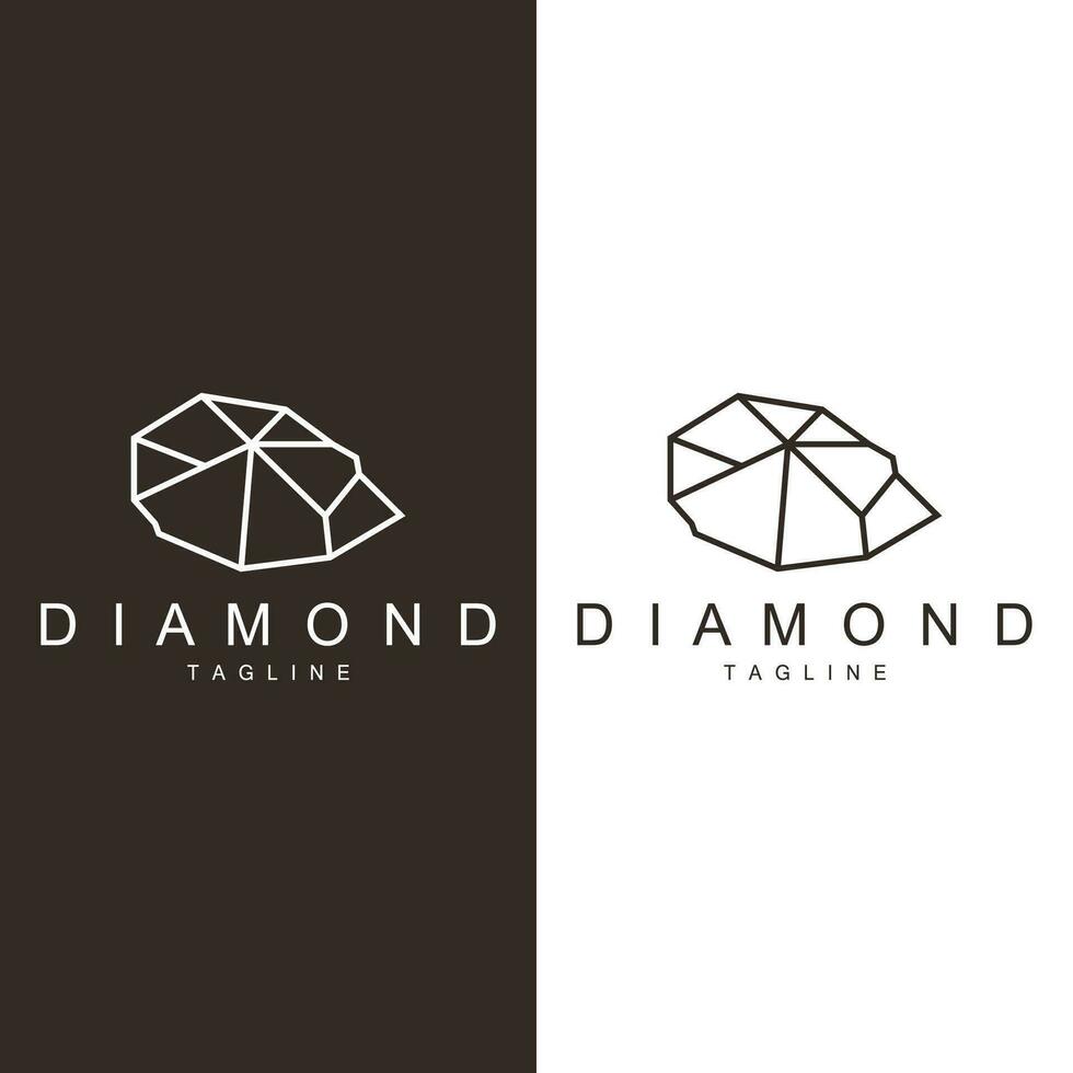 Gem Diamond Template Illustration Gemstone Logo Design Line vector