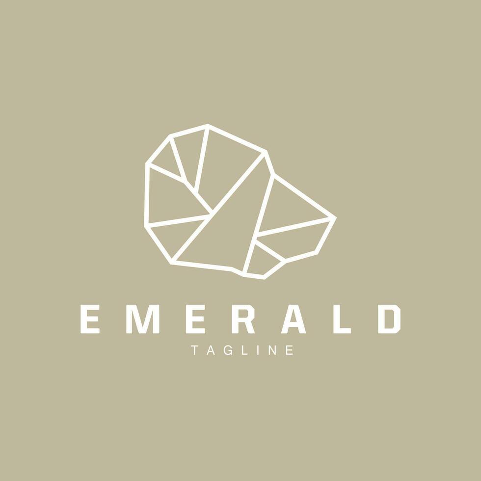 Gem Diamond Template Illustration Gemstone Logo Design Line vector