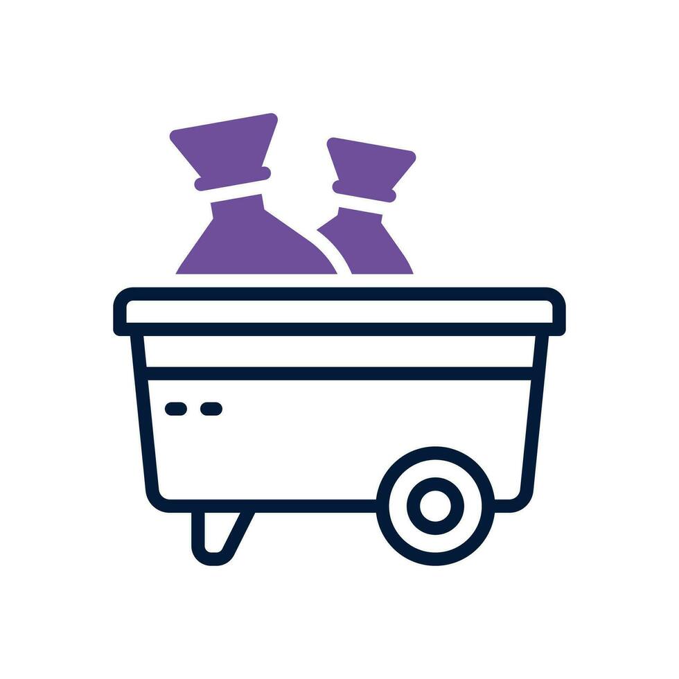 garbage icon. vector dual tone icon for your website, mobile, presentation, and logo design.