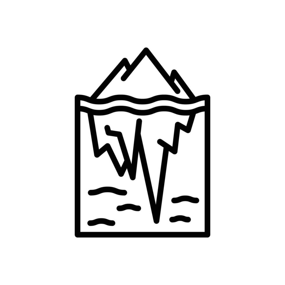 iceberg icon. vector line icon for your website, mobile, presentation, and logo design.