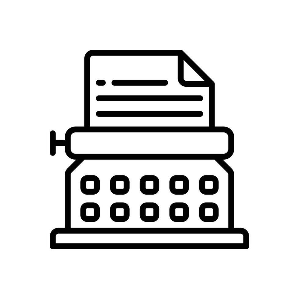 typewriter icon. vector line icon for your website, mobile, presentation, and logo design.