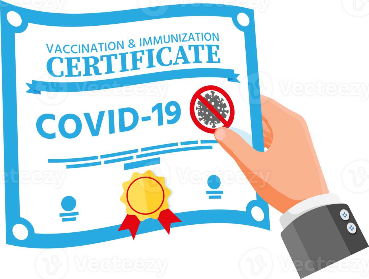 Covid-19 vaccination passport in hand. png