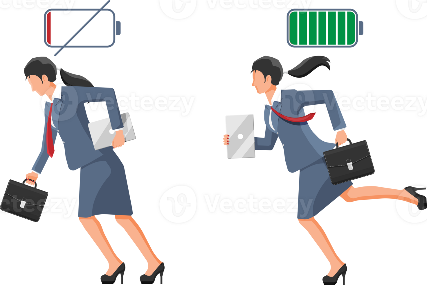 Businesswoman and life energy png