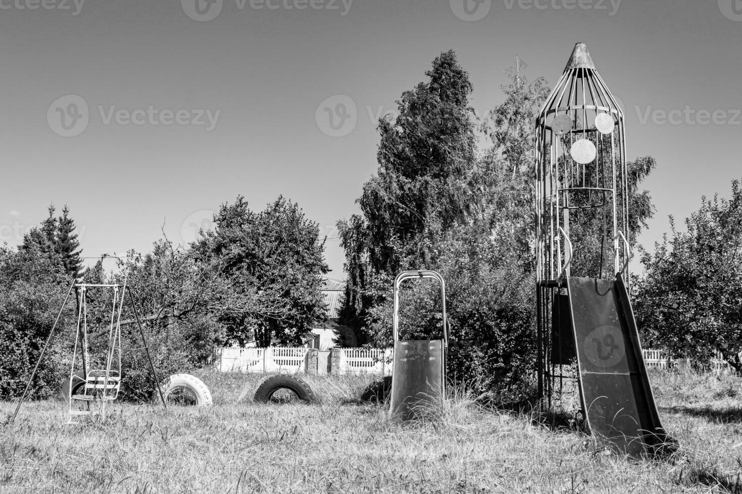 Photography on theme empty playground equipment for kids photo