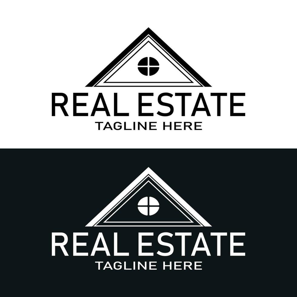 minimal real estate black and white housing logos. real estate development company logotype. vector