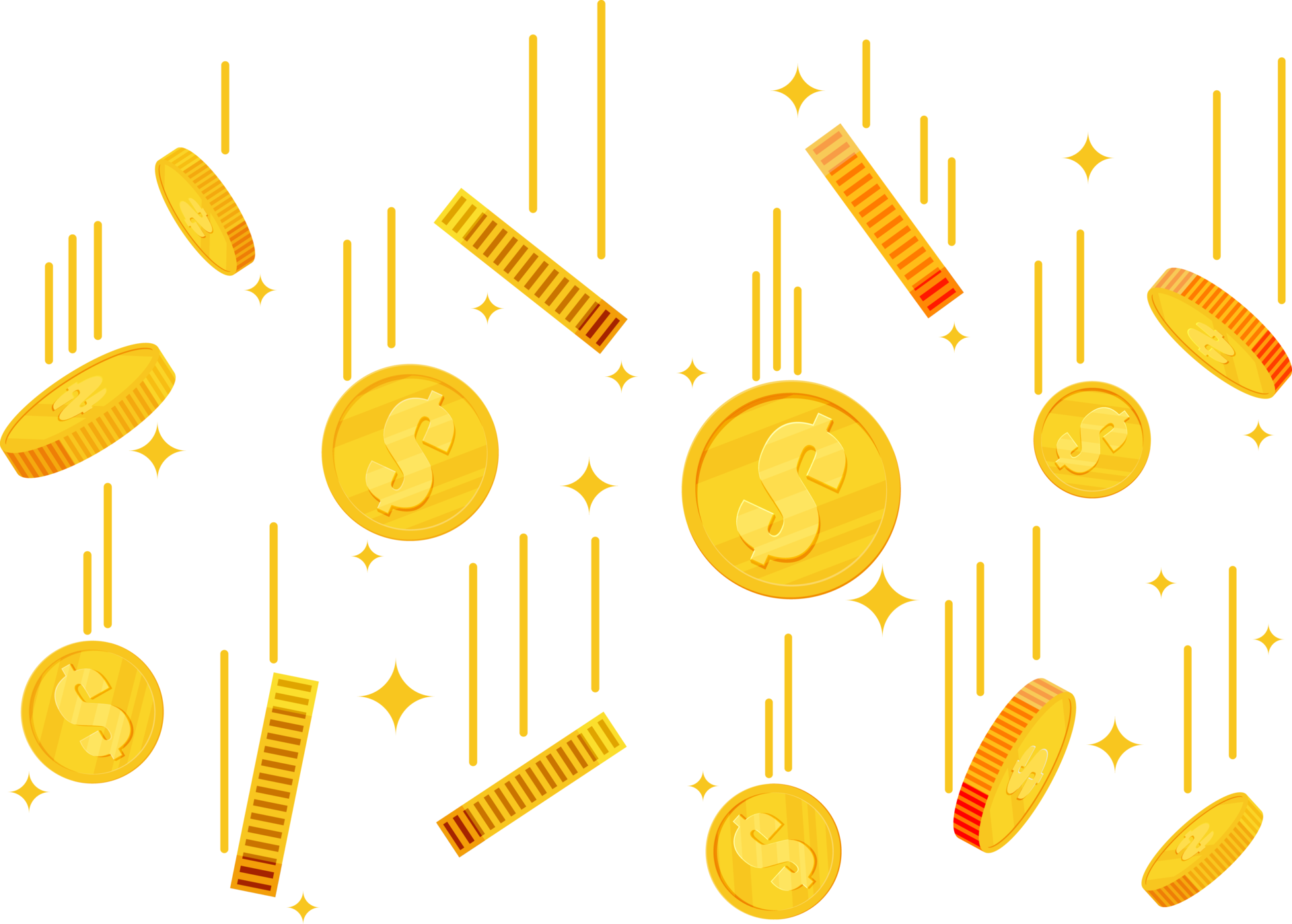 Falling gold coins. Money rain. 35743456 PNG