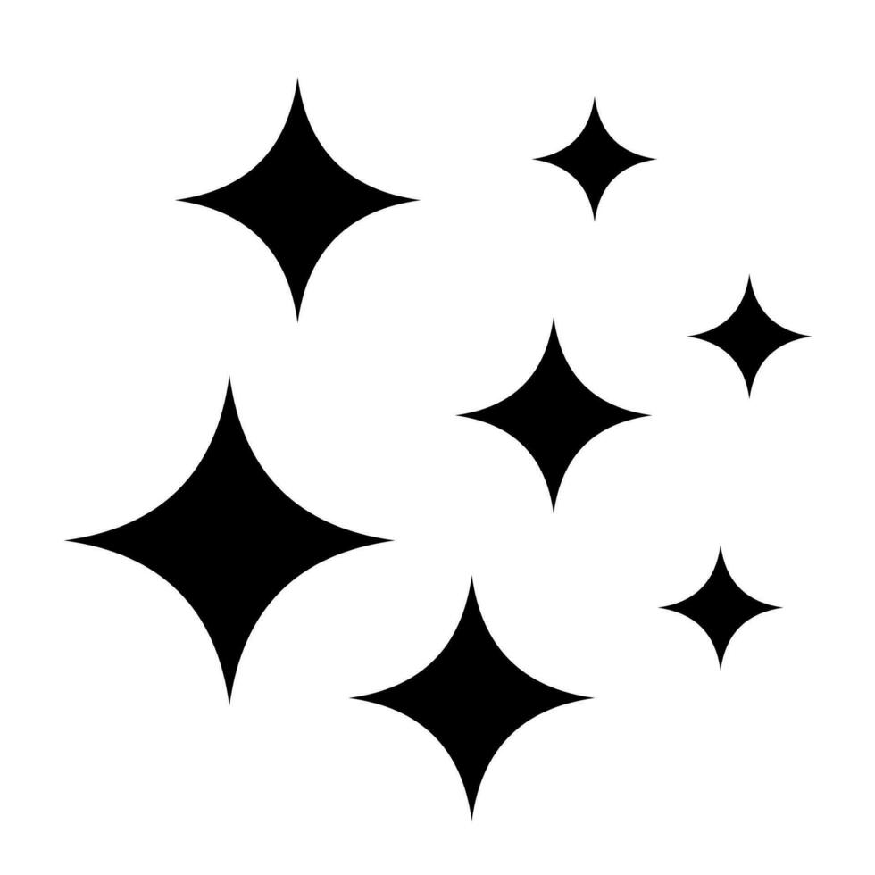 Glow purity, shine icon clean glowing stars cleaner cleaning sign vector
