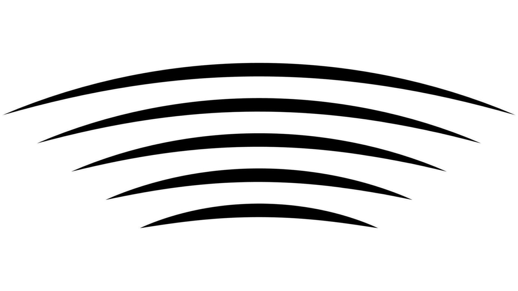 Water ripple icon wavy curve lines, ripple hilly surface vector