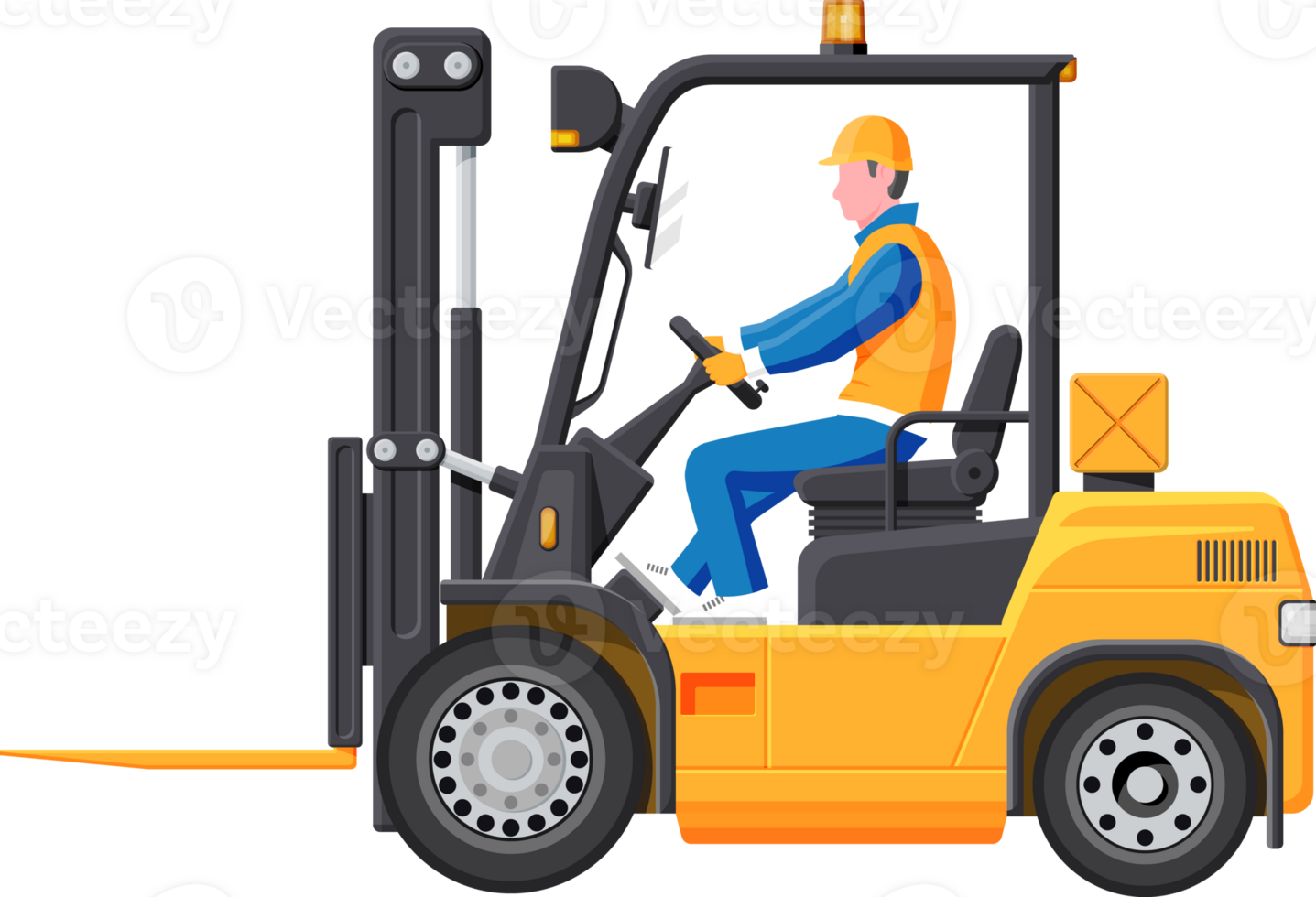 Forklift truck with driver png
