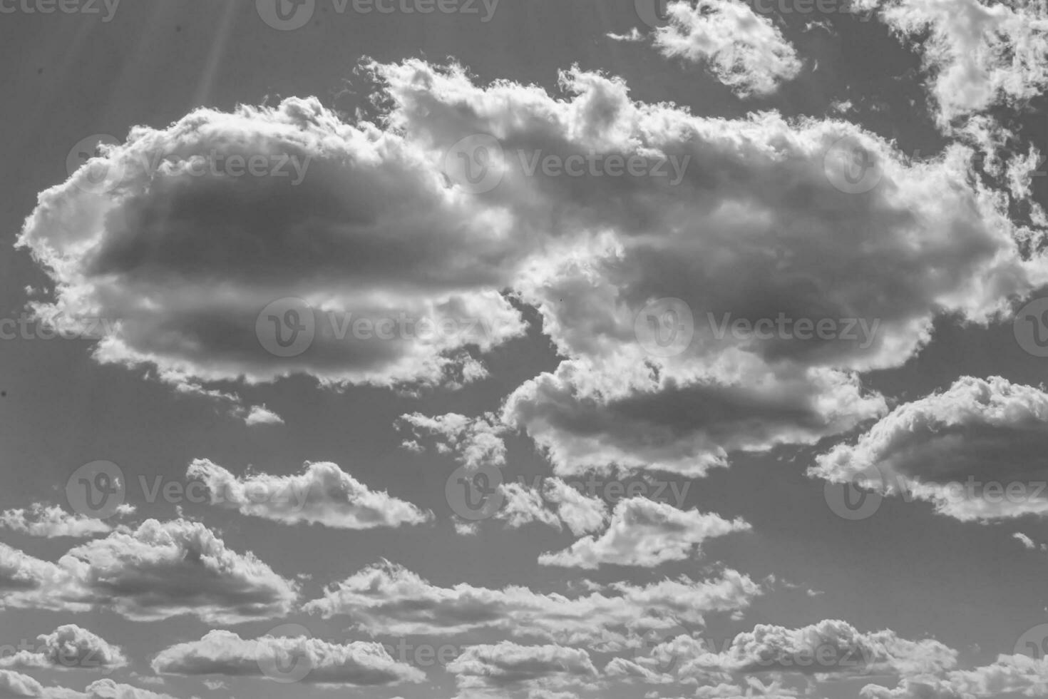 Photography on theme white cloudy sky in unclear long horizon photo