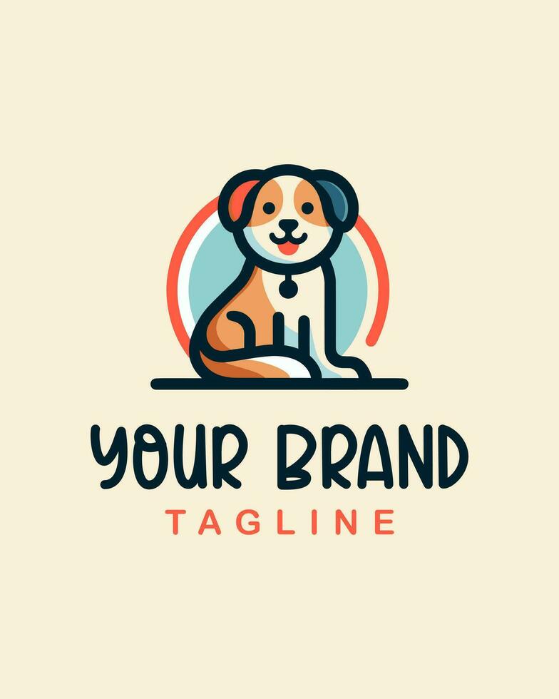 playful pet logo. Simple yet elegant, this design captures the essence of joy and companionship, making it perfect for pet related businesses seeking a delightful identity. vector