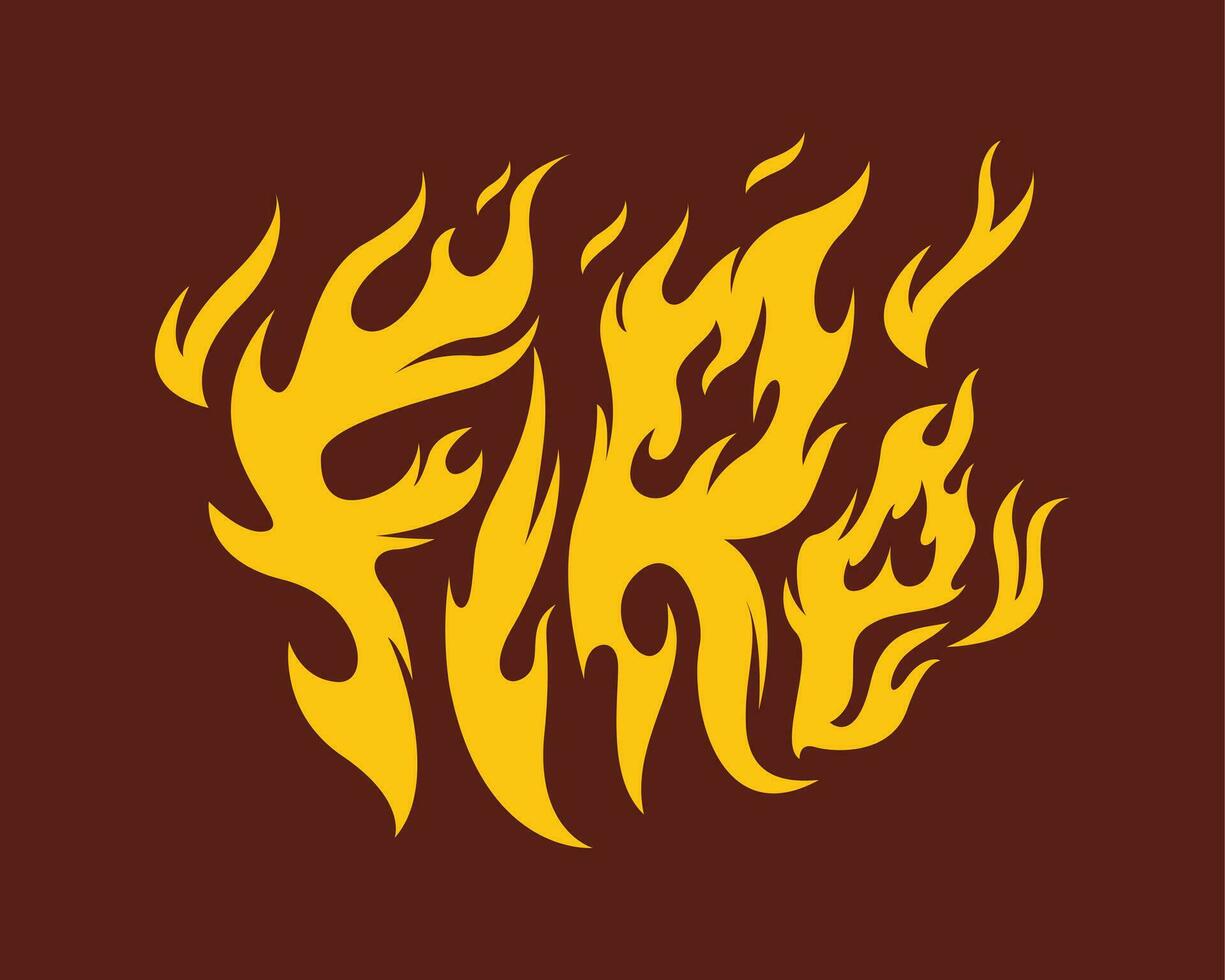 Captivate attention with this dynamic fire text illustration in vector format.