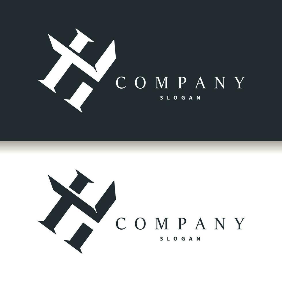 Minimalist HV Letter Logo, VH Logo Modern and Luxury Icon Vector Template Element