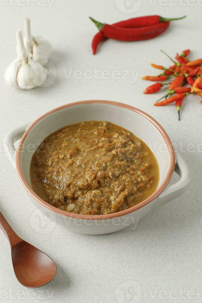 Sambal Tumpang is Tempe in Spicy Coconut Chili Paste photo