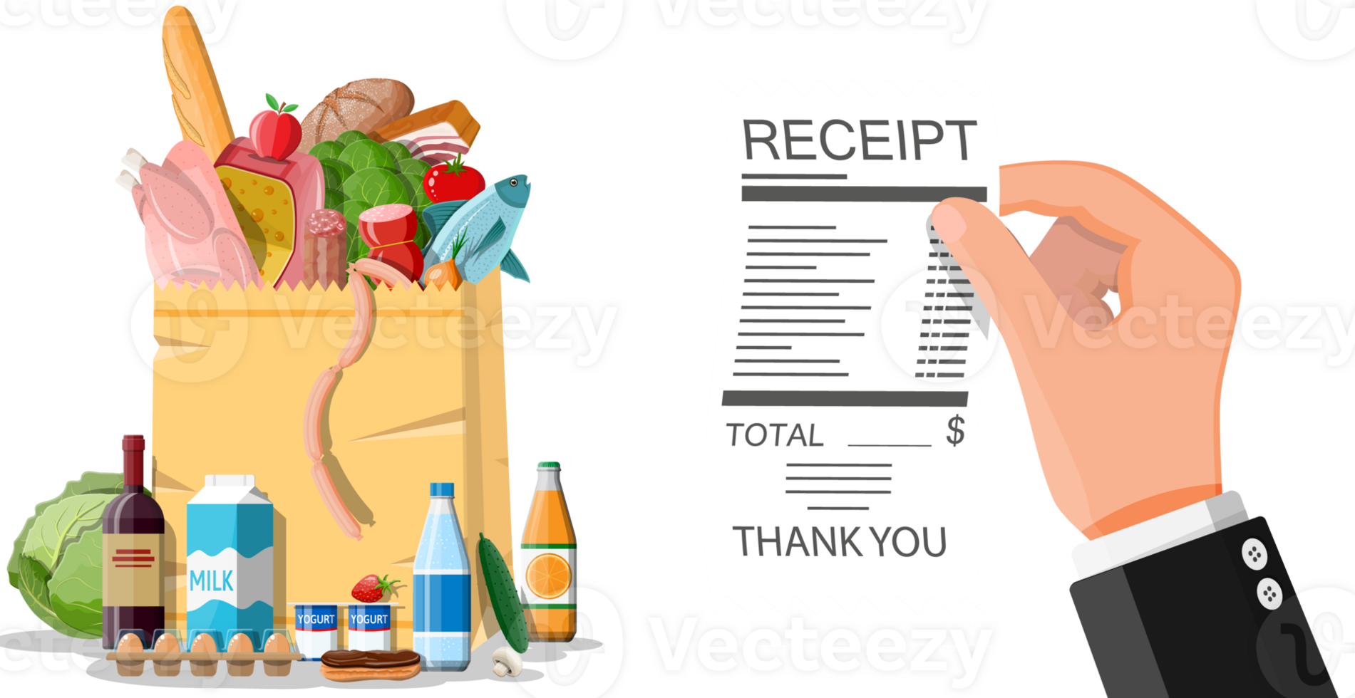 Cost of food concept png