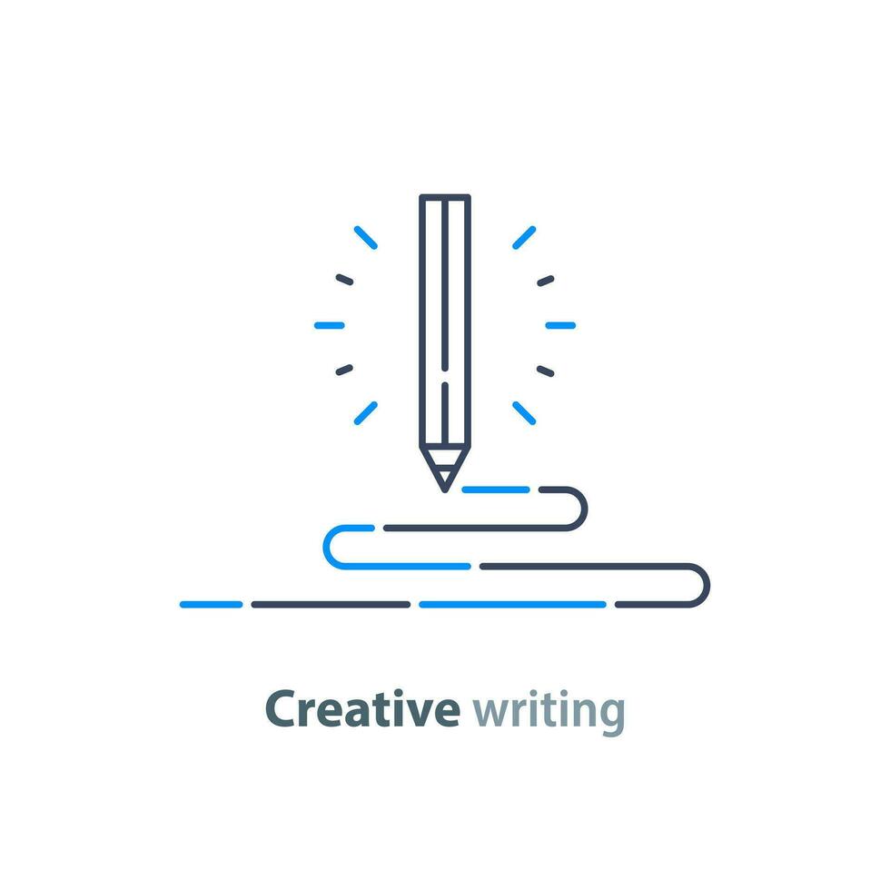 creativo escribir, copiar escritura idea, contenido escribir, contar historias concepto vector