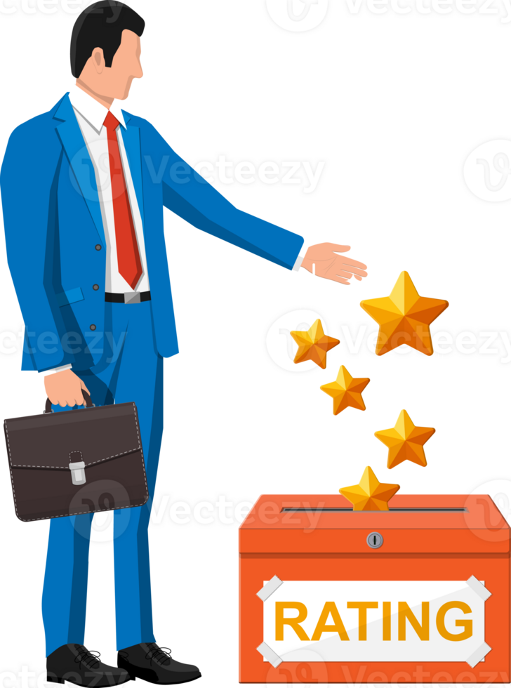 Businessman and rating box. png