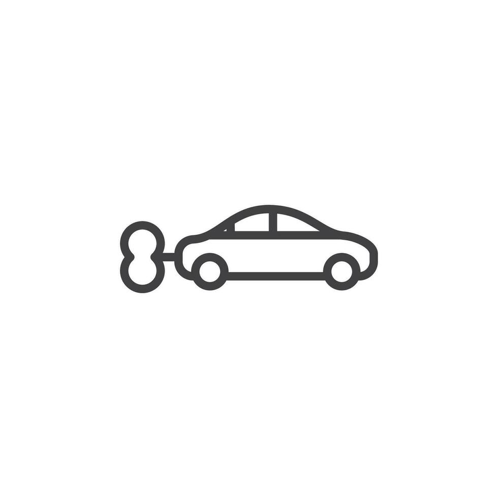 clockwork car icon. sign for mobile concept and web design. Outline vector icon. Symbol, logo illustration. Vector graphics