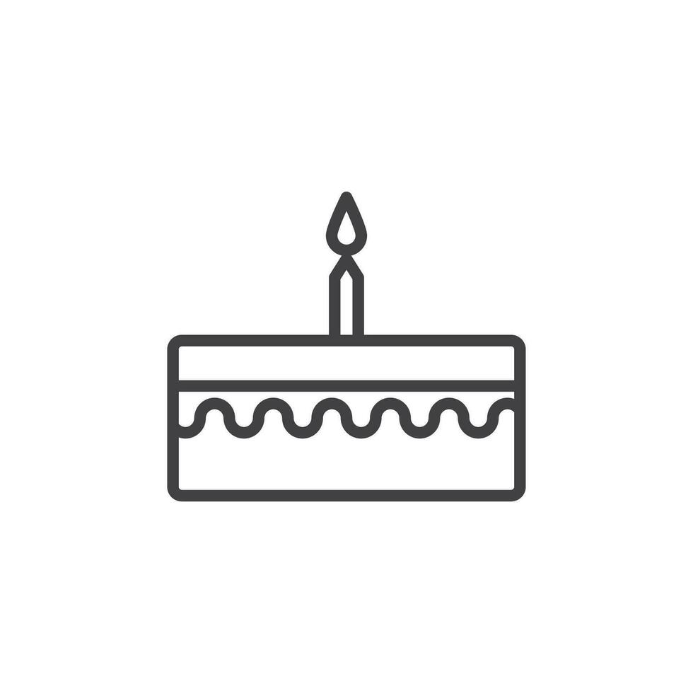 birthday cake icon. sign for mobile concept and web design. Outline vector icon. Symbol, logo illustration. Vector graphics