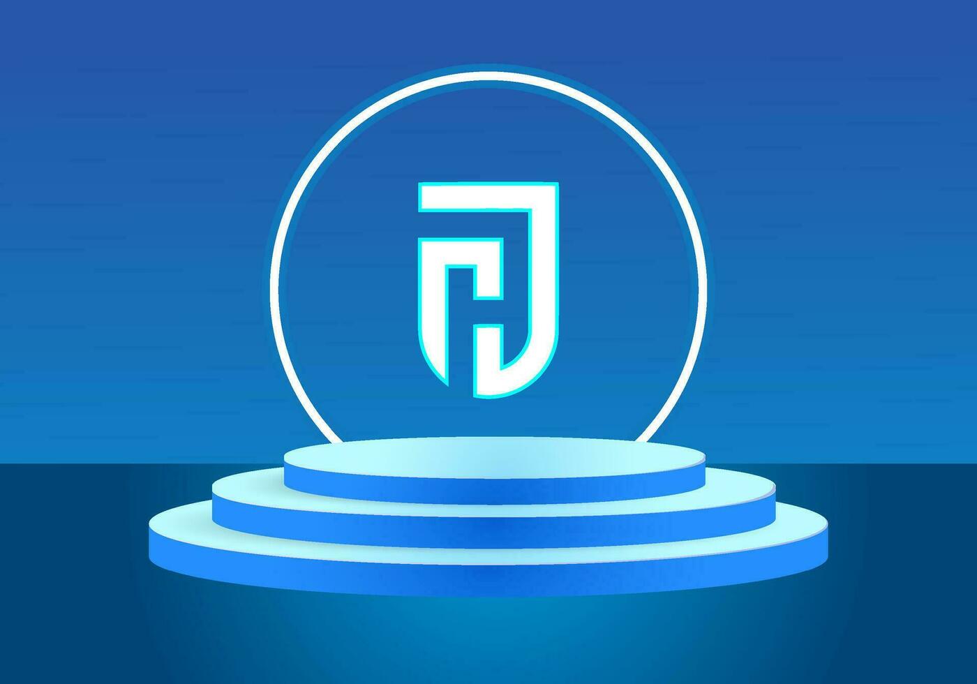 Letter JH blue logo sign. Vector logo design for business.