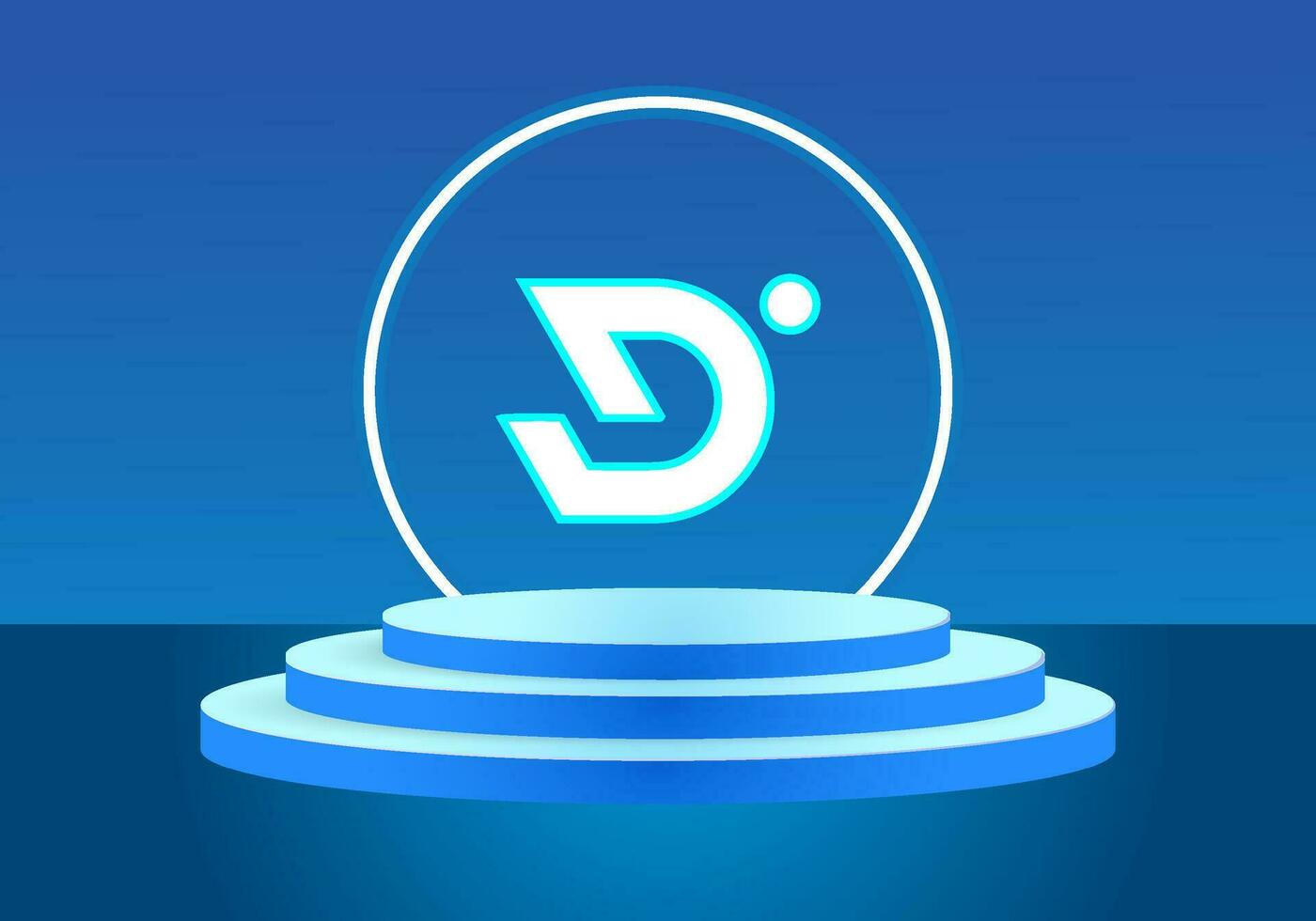 Letter JD blue logo sign. Vector logo design for business.