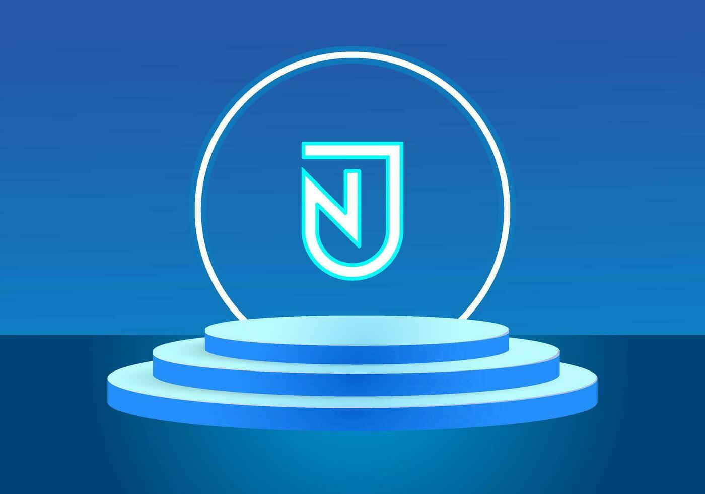 Letter JN blue logo sign. Vector logo design for business.