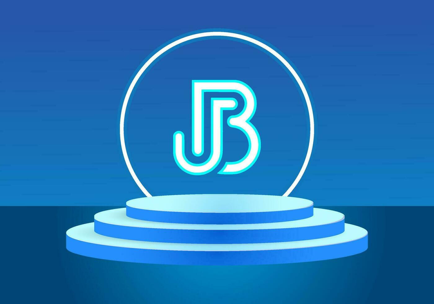 Letter JB blue logo sign. Vector logo design for business.