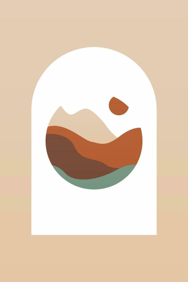 Modern Boho Art Background vector