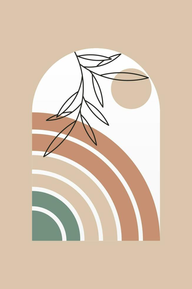 Modern Boho Art Background vector